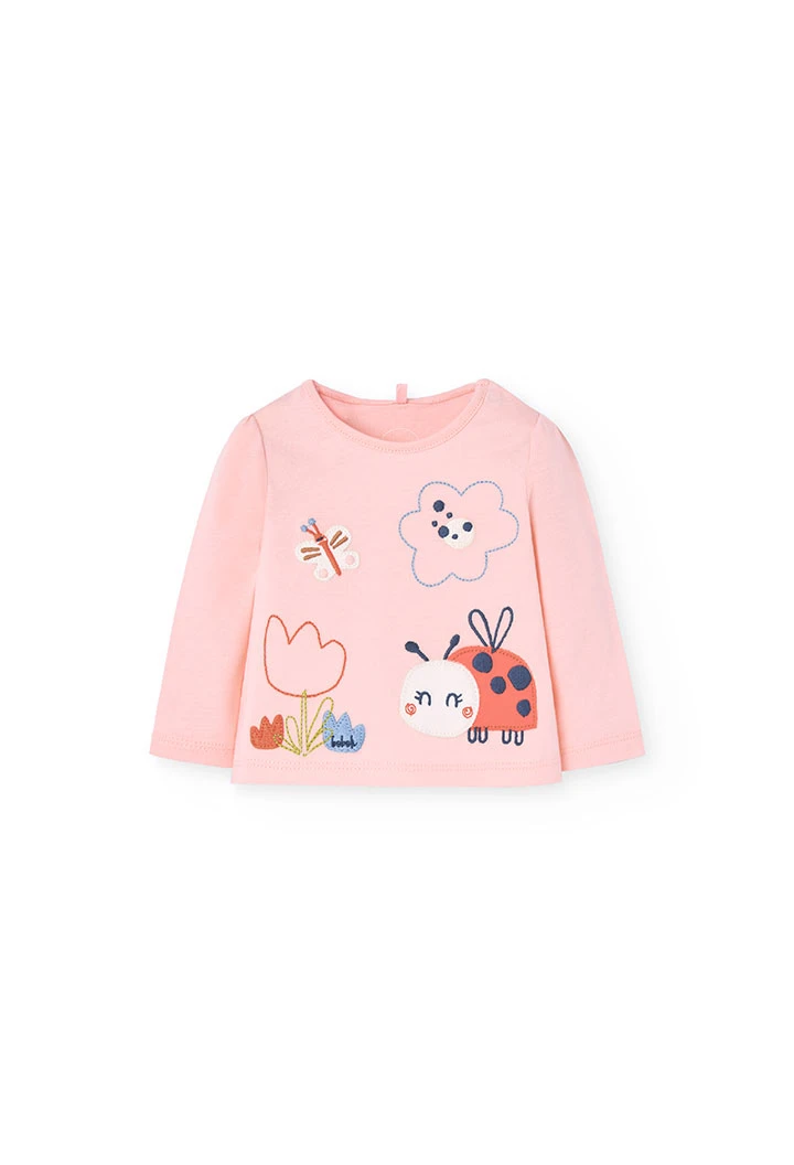 Set aus T-Shirt und Strickhose für Baby-Mädchen in Rosa.