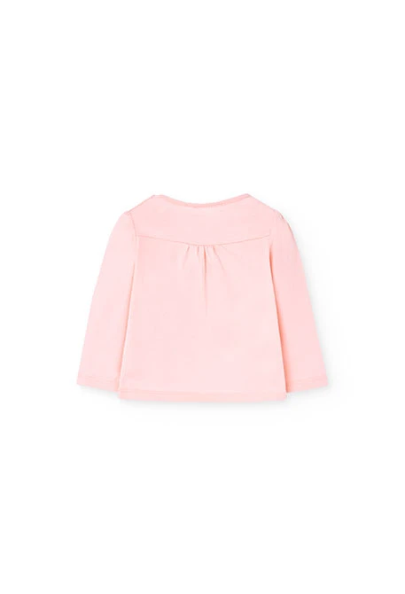 Conjunto de camiseta y pantalón de punto para bebé niña en color rosa
