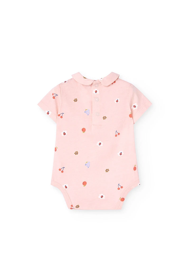 Conjunto de vestido de malha para bebé menina com estampado