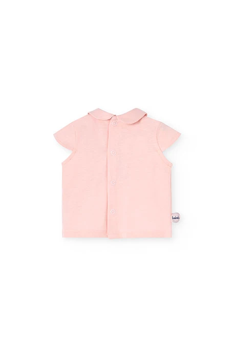 Ensemble assorti en tricot pour bébé fille rose avec motif de coccinelle