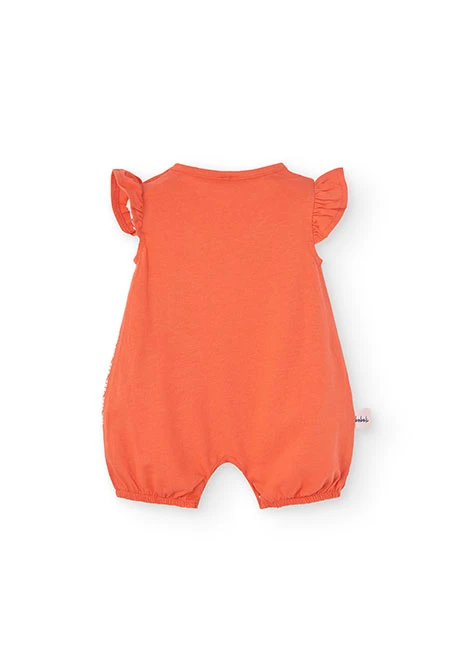 Grenouillère en tricot pour bébé fille de couleur rouge avec motif de coccinelle