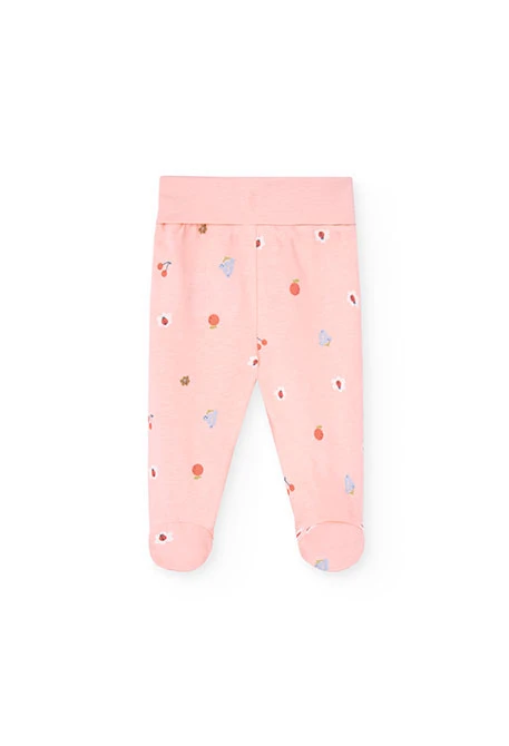 Ensemble en tricot pour bébé fille de couleur blanche et rose