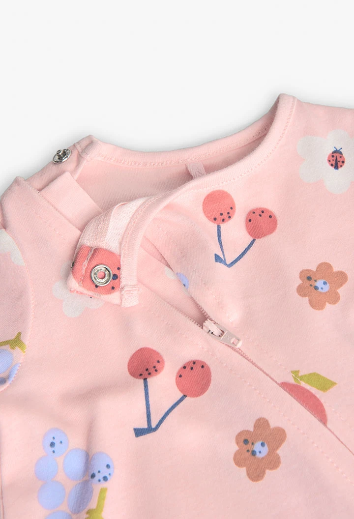 Grenouillère en tricot pour bébé fille avec imprimé floral