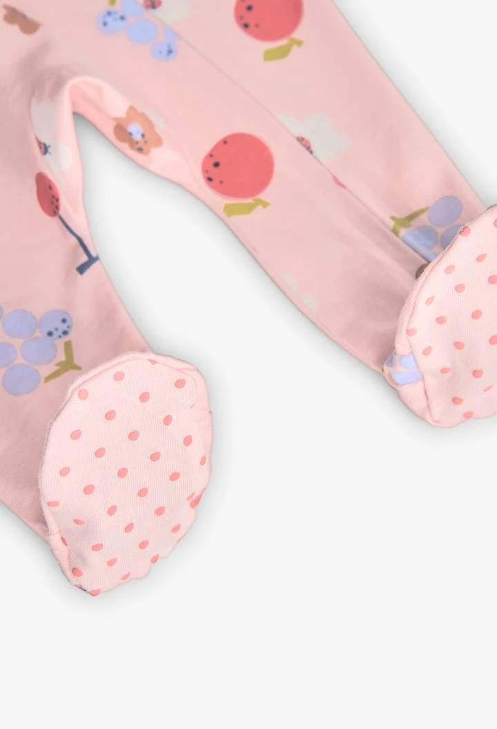 Pelele de punto para bebé niña con estampado de flores