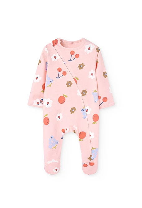 Grenouillère en tricot pour bébé fille avec imprimé floral