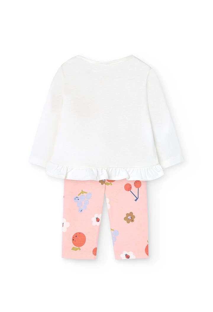 Set aus T-Shirt und Strickhose für Baby-Mädchen mit Blumenmuster.