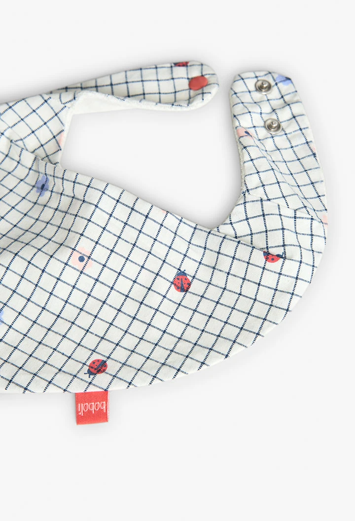 Lot de 2 bavoirs en tricot pour bébé en rose et blanc avec motif à carreaux