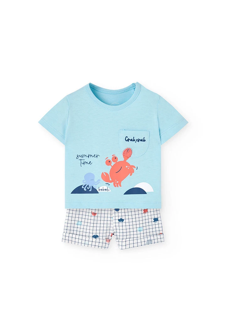 Set in maglia per bambino in colore blu