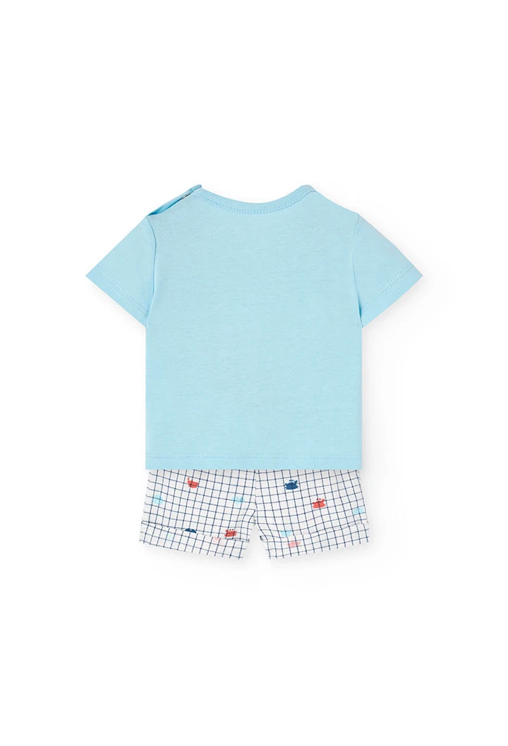 Set in maglia per bambino in colore blu
