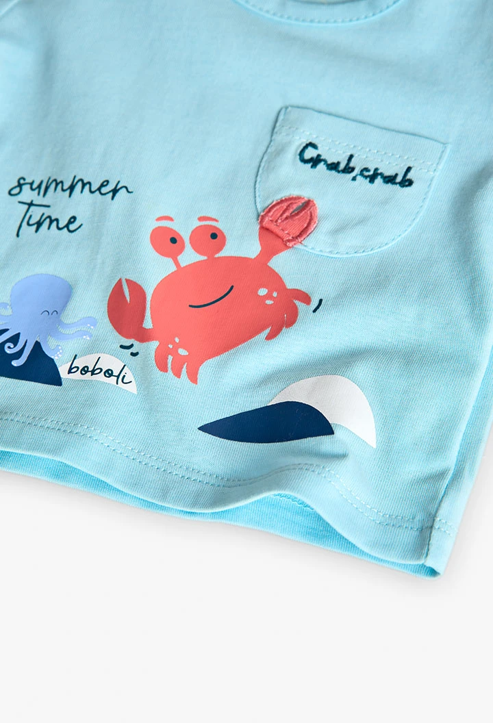 Set in maglia per bambino in colore blu