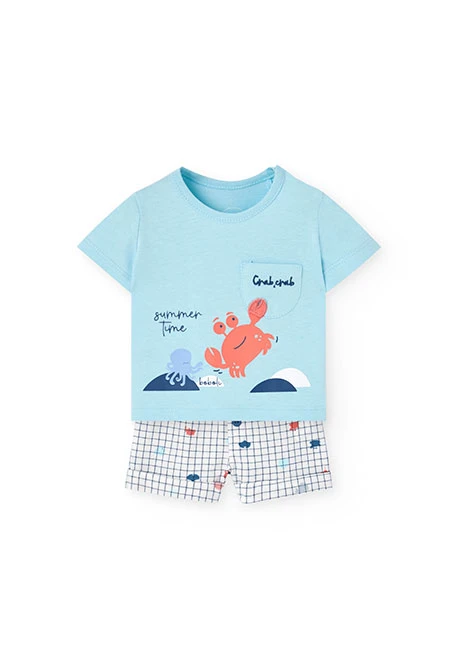 Set in maglia per bambino in colore blu
