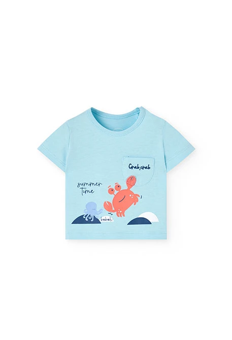 Ensemble en tricot pour bébé garçon de couleur bleue