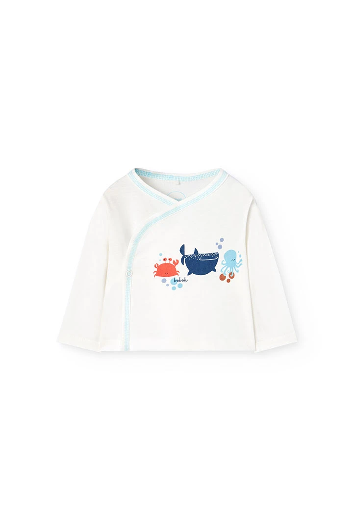 Conjunto de ropa de punto para bebé niño en color blanco