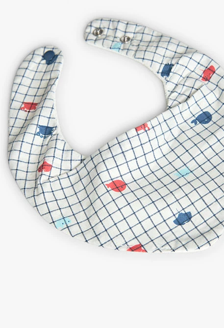 2er-Pack Baby-Lätzchen aus Strick in Blau und Weiß mit Muster