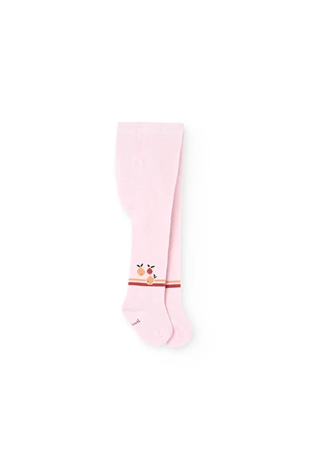 Rosa Baby-Strumpfhose mit Tieren