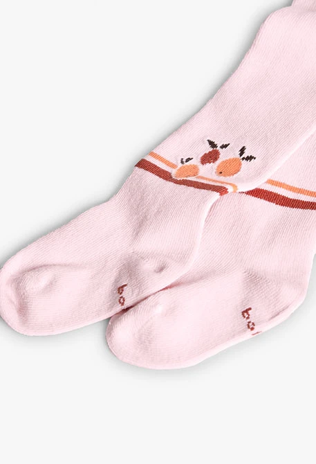Rosa Baby-Strumpfhose mit Tieren
