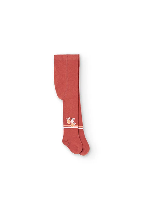 Orange Baby-Strumpfhose mit Tieren