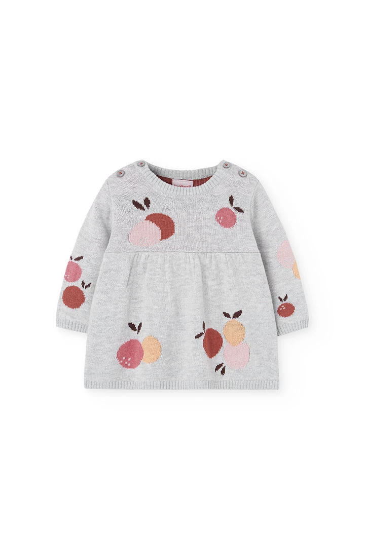 Vestito grigio a frutta