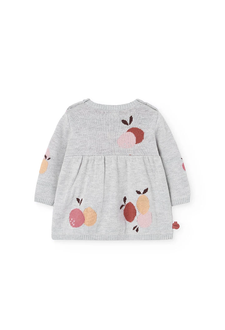 Vestido frutas cinza