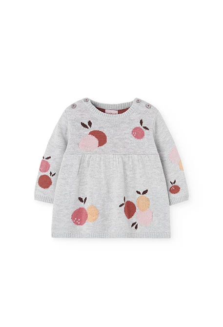 Vestido frutas gris