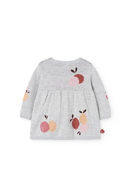 Vestido frutas cinza