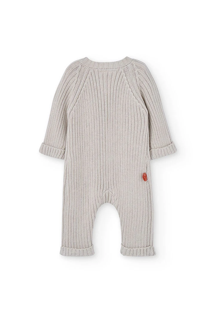 Baby knitted romper in grey