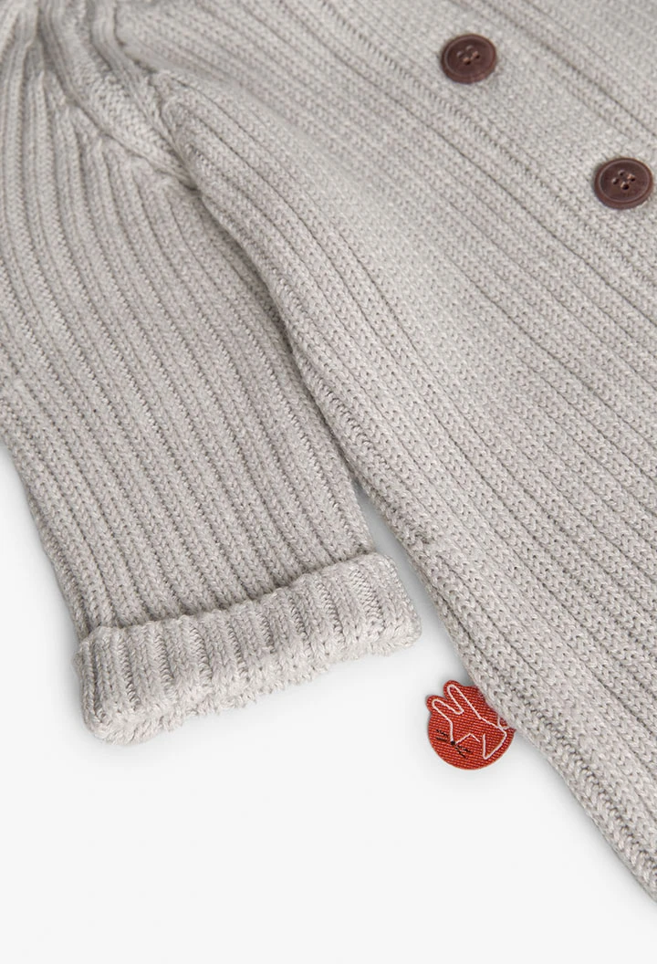 Baby knitted romper in grey
