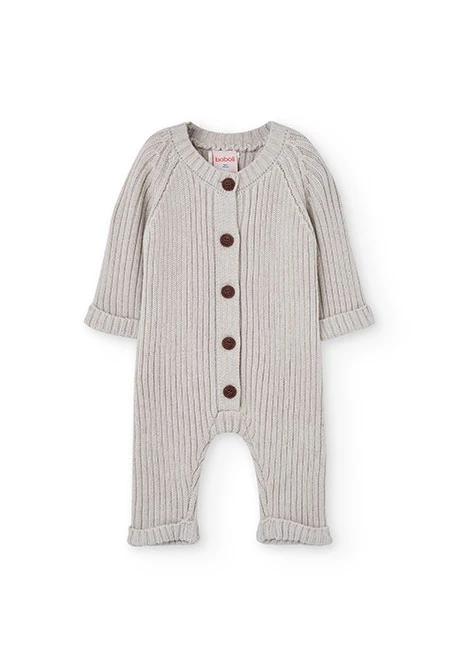 Baby knitted romper in grey
