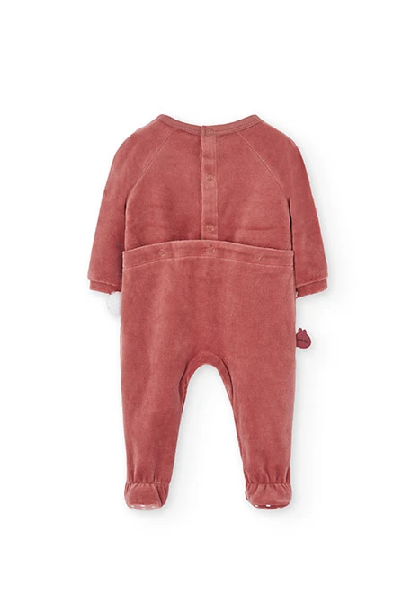 Velours-Baby-Strampler mit Tiermotiv