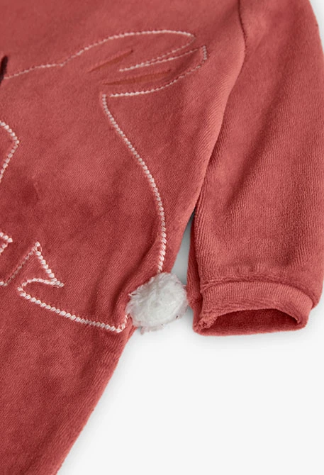 Velours-Baby-Strampler mit Tiermotiv