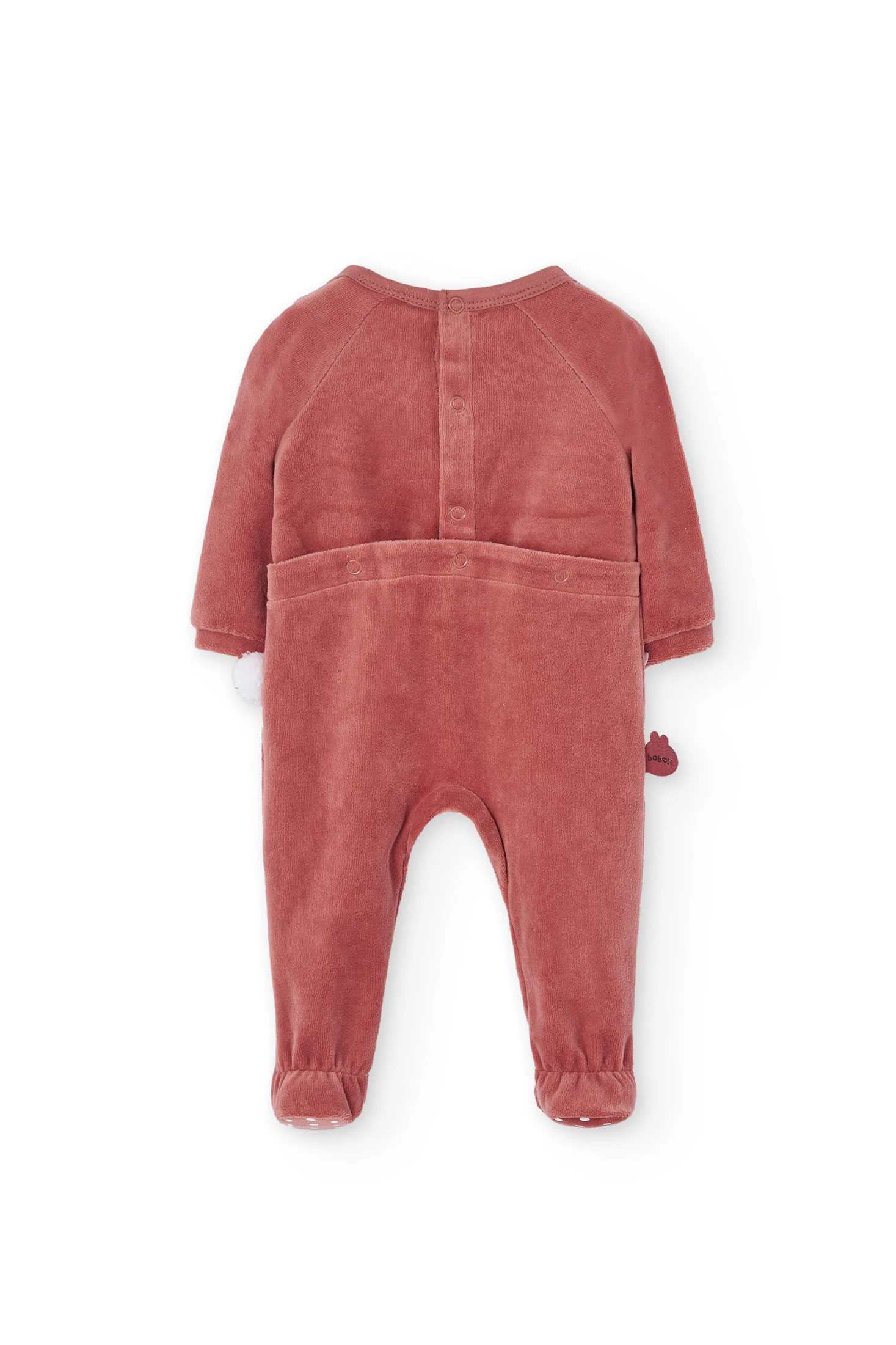 Baby animal velvet sleepsuit