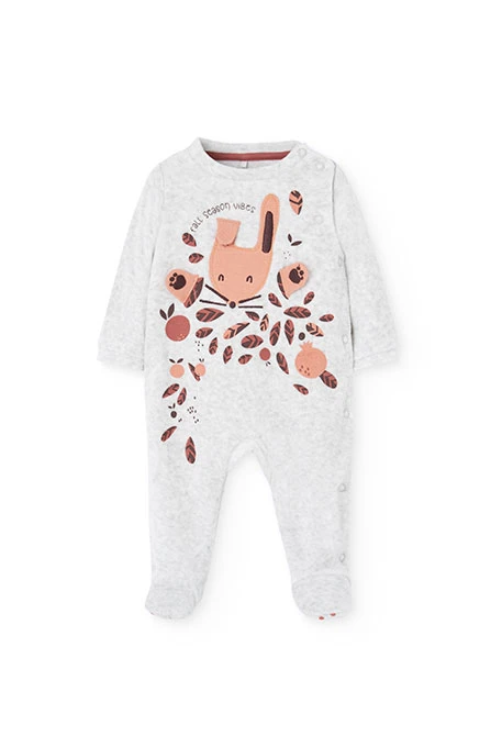 Pijama nadó de pelfa gris amb animals