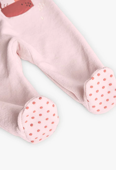 Combinaison en tricot pour bébé animaux rose