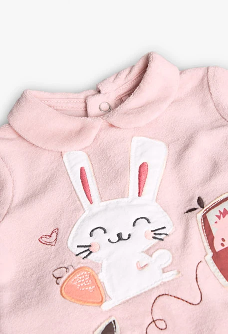 Combinaison en tricot pour bébé animaux rose