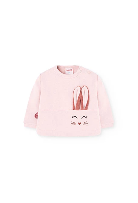 Conjunto bebé de malha rosa com animais