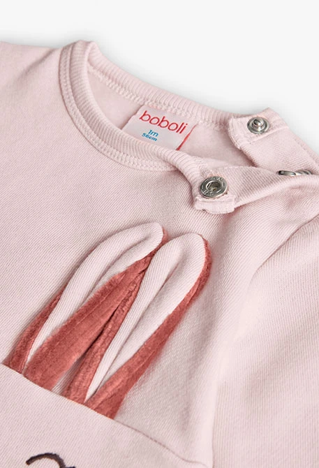 Conjunto bebé de punto rosa animales