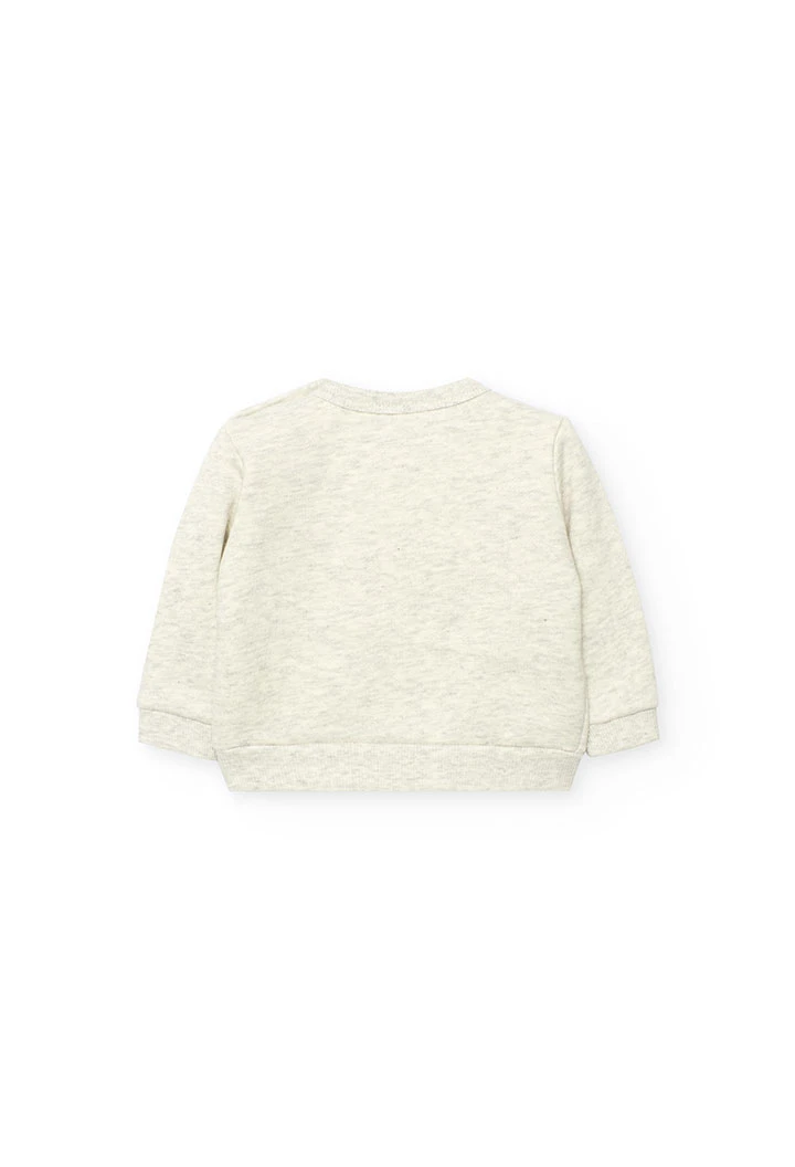 Ensemble bébé en tricot écru lapin