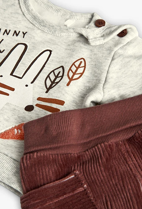 Conjunto bebé de malha crua coelho