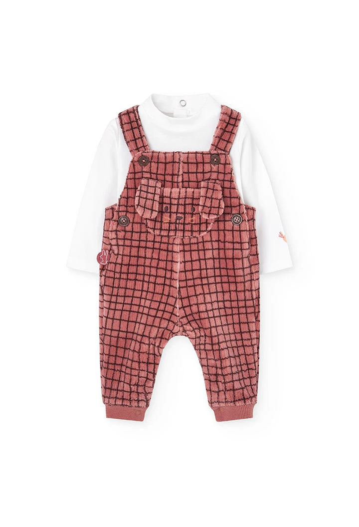 Ensemble bébé en tricot à carreaux