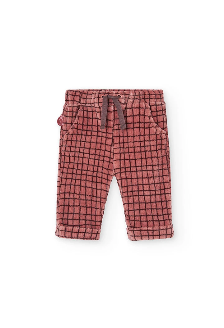 Grey checked knit baby set