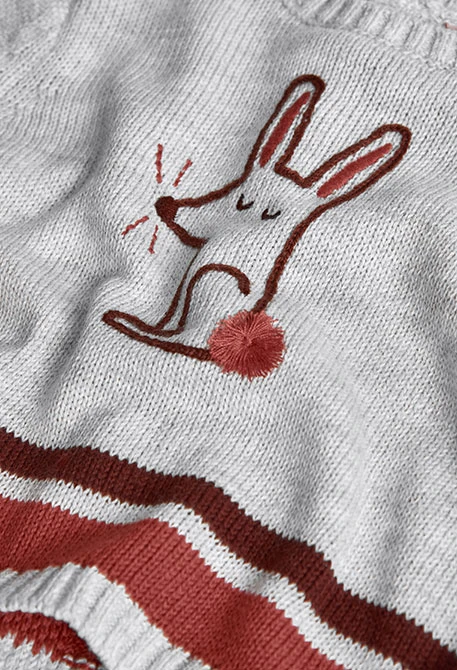 Grau kariertes Strick-Babyset