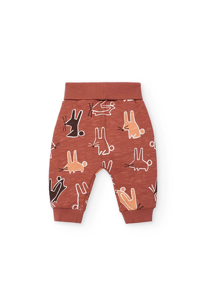 Weiße Baby-Strickkombination mit Tiermotiven