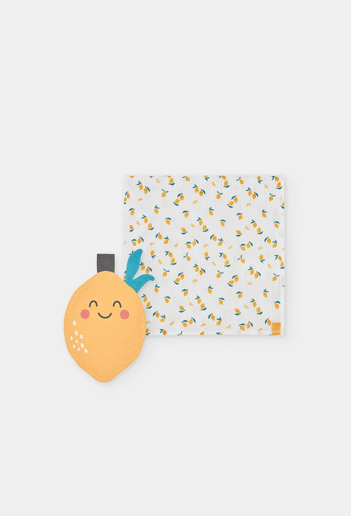 Manta e doudou estampados para bebé