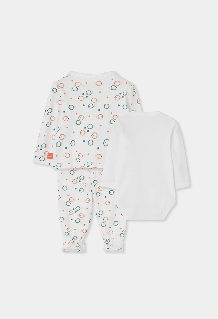 Conjunto para bebé com estampado de peixes