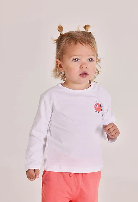 Maglietta neonato cotone bianco