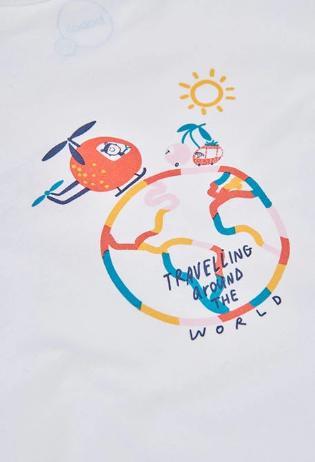 Baby T-shirt in white cotton