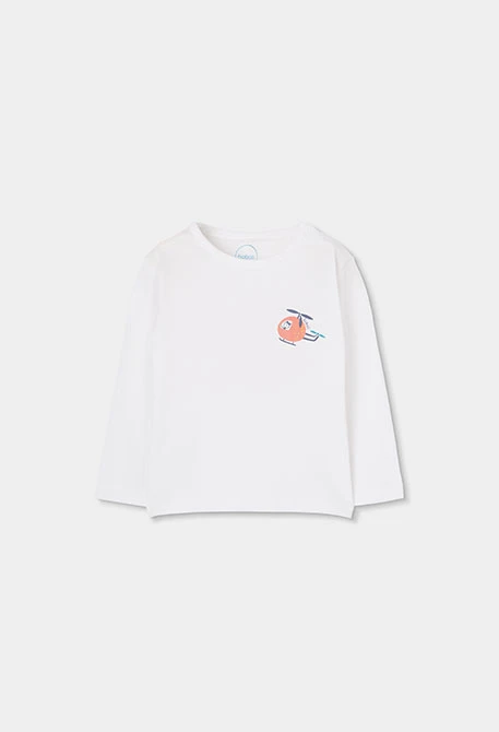 Baby T-shirt in white cotton