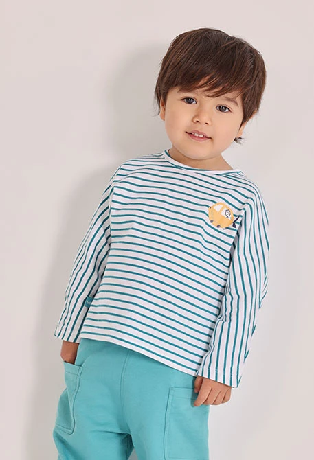 Camiseta bebé algodón listado