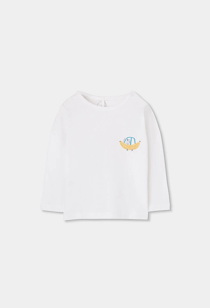 Maglietta neonato in cotone bianco