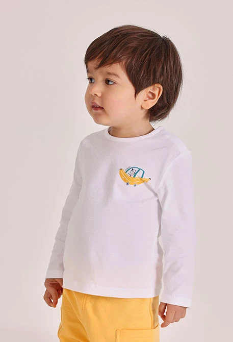 Camiseta bebé malha algodão branco